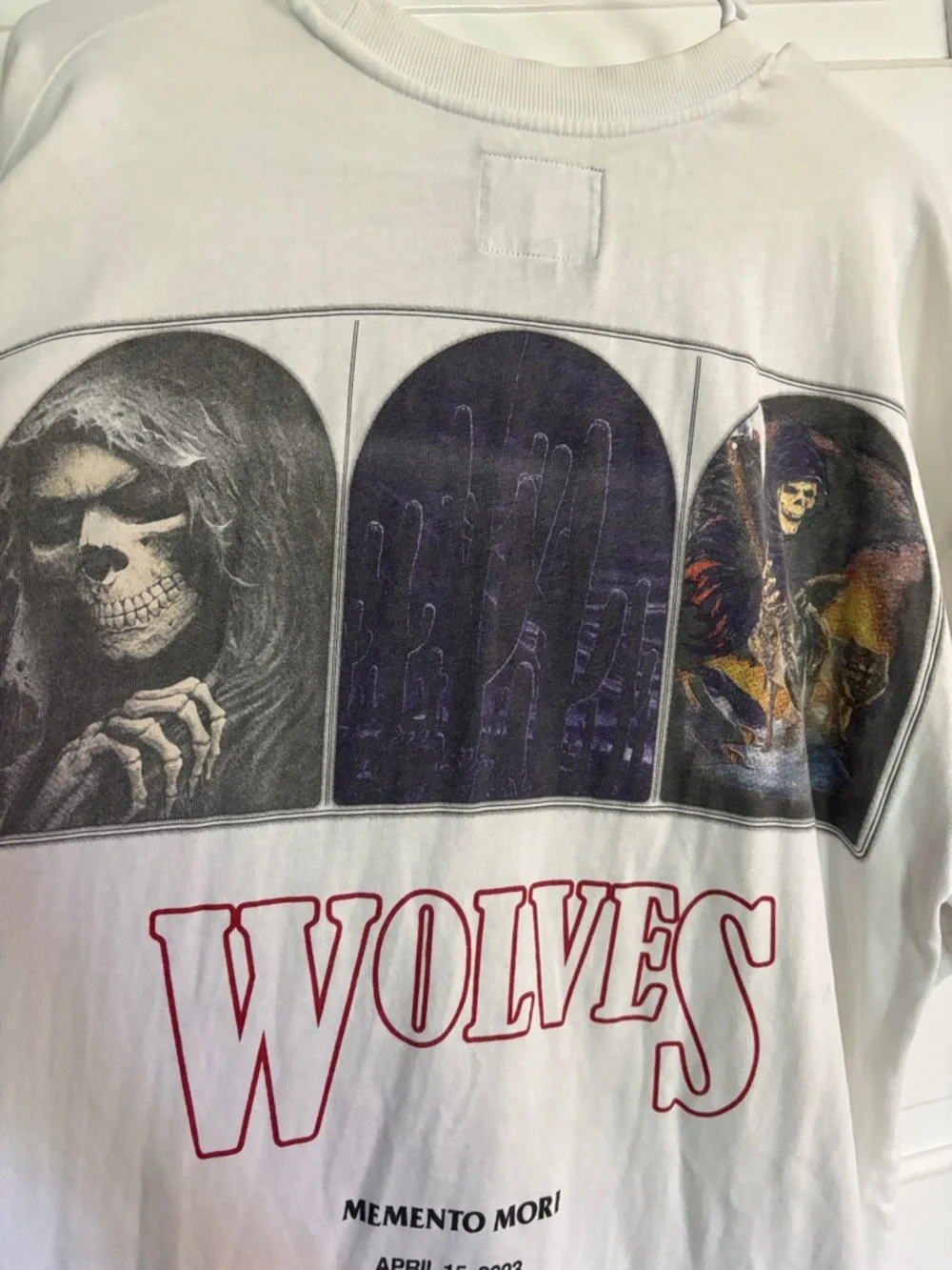Darc Sport Wolves Club Memento Mori White Graphic Tee #392 - Picture 5 of 5